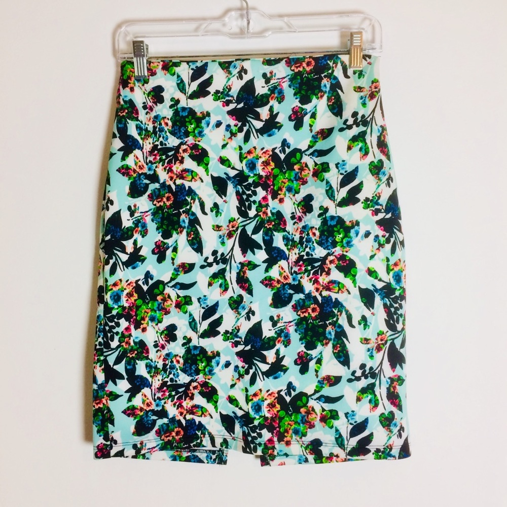Floral print pencil skirt